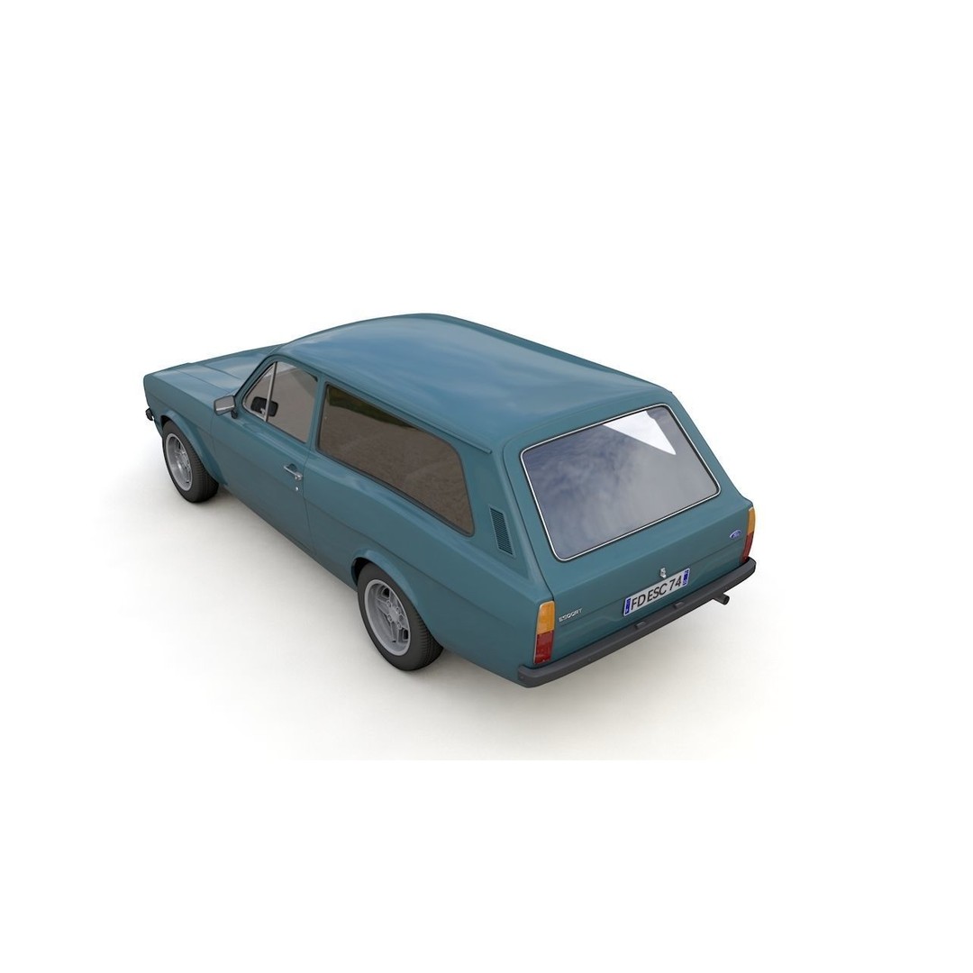 Escort Mk2 Station Wagon 1974 3D Model – High Poly Game Asset, FBX, OBJ - View 18