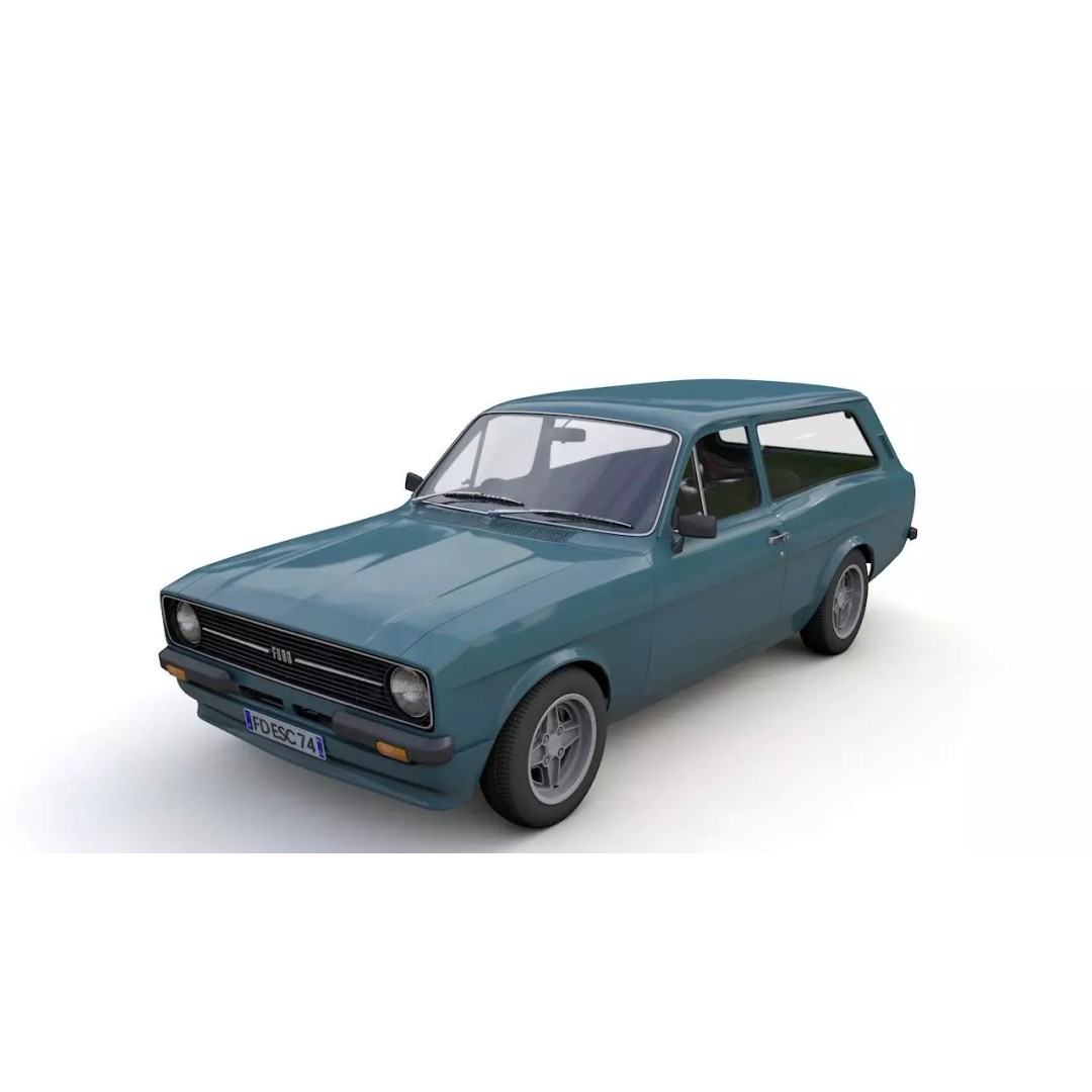 Escort Mk2 Station Wagon 1974 3D Model – High Poly Game Asset, FBX, OBJ - View 2