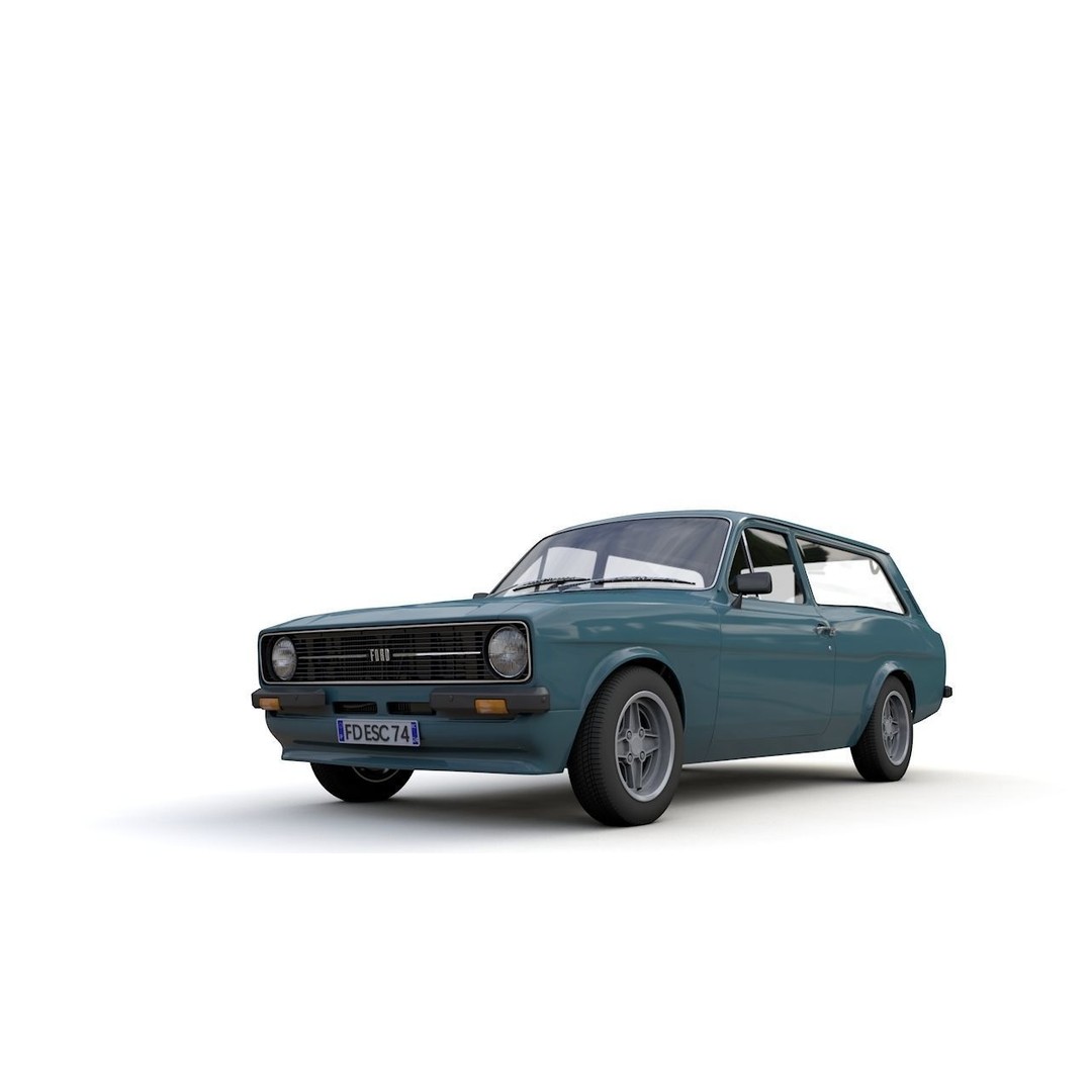 Escort Mk2 Station Wagon 1974 3D Model – High Poly Game Asset, FBX, OBJ - View 20