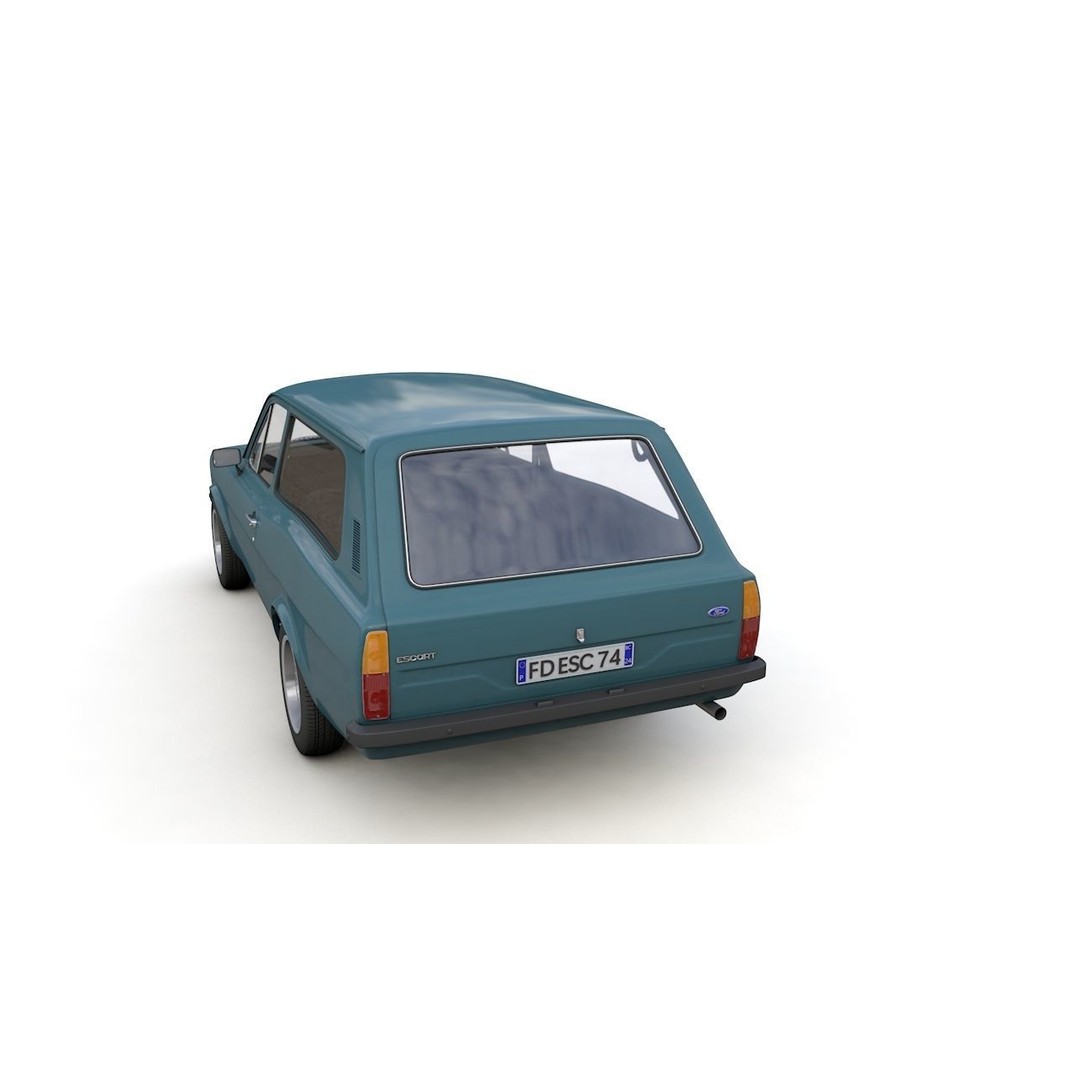 Escort Mk2 Station Wagon 1974 3D Model – High Poly Game Asset, FBX, OBJ - View 21