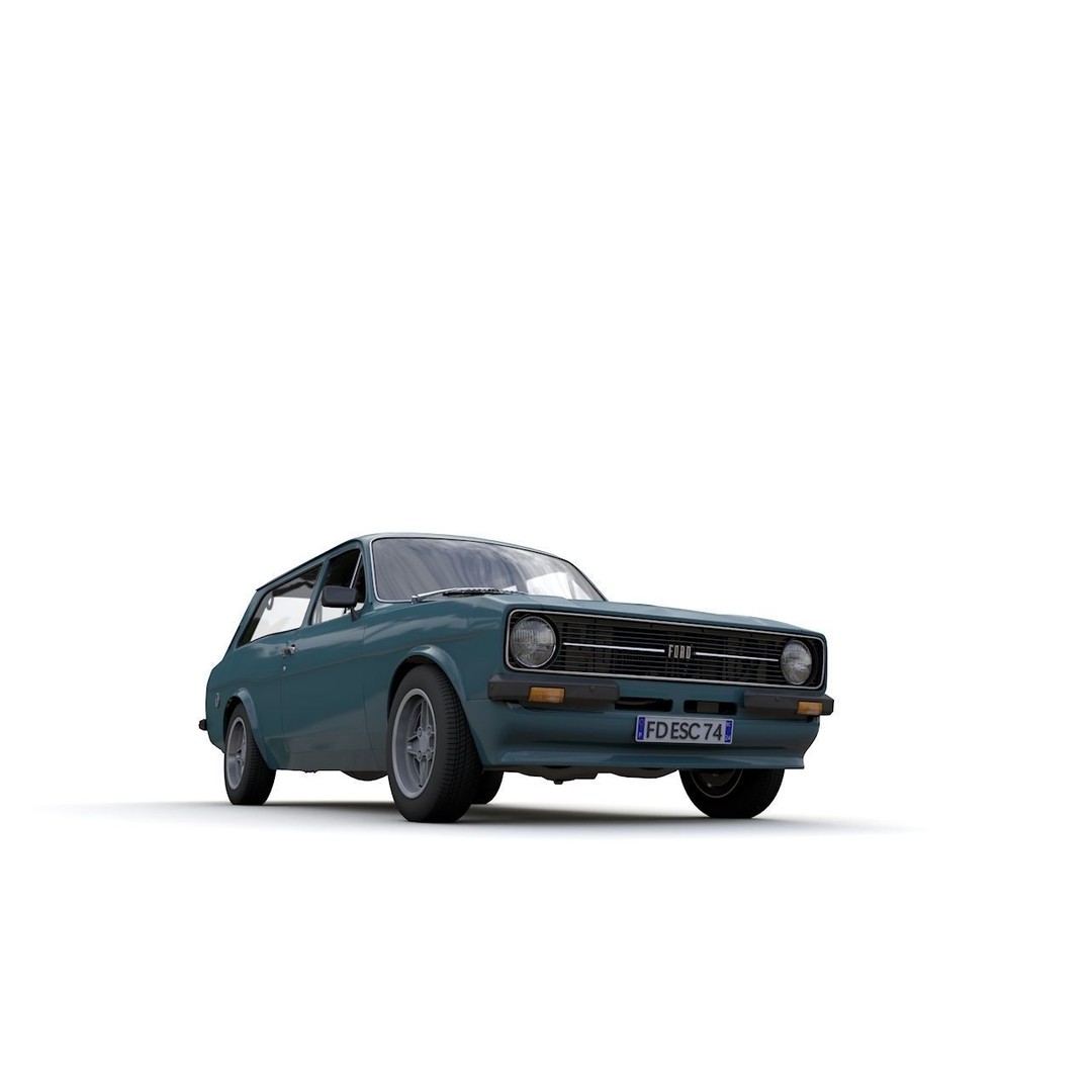 Escort Mk2 Station Wagon 1974 3D Model – High Poly Game Asset, FBX, OBJ - View 22
