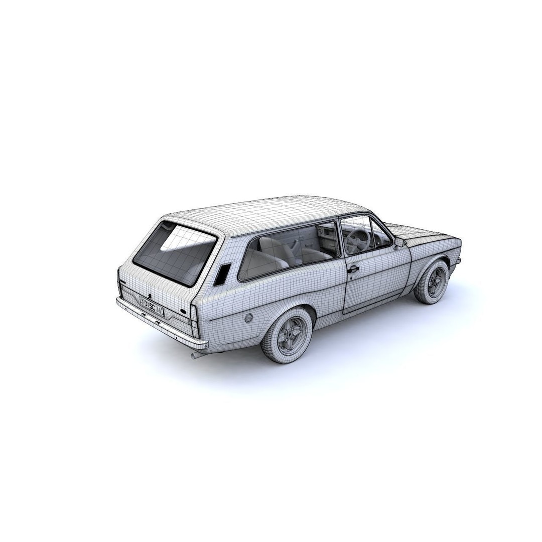 Escort Mk2 Station Wagon 1974 3D Model – High Poly Game Asset, FBX, OBJ - View 25