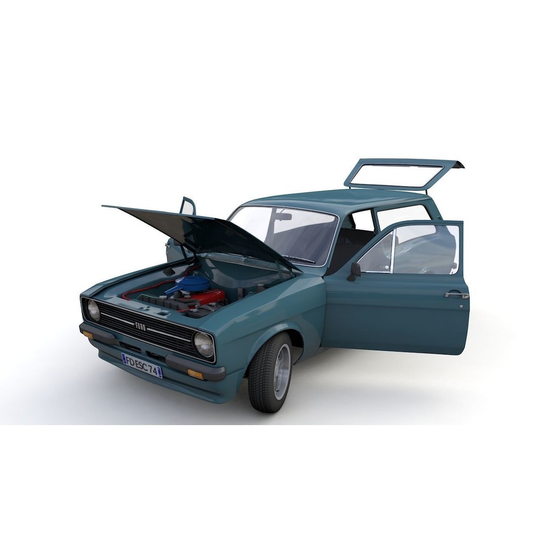 Escort Mk2 Station Wagon 1974 3D Model – High Poly Game Asset, FBX, OBJ - View 3