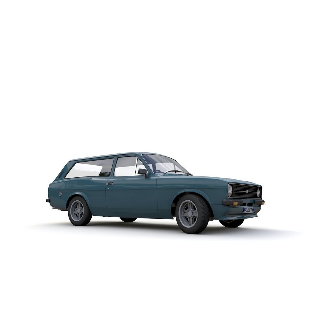 Escort Mk2 Station Wagon 1974 3D Model – High Poly Game Asset, FBX, OBJ - View 4