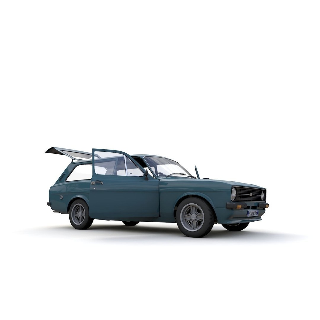 Escort Mk2 Station Wagon 1974 3D Model – High Poly Game Asset, FBX, OBJ - View 5
