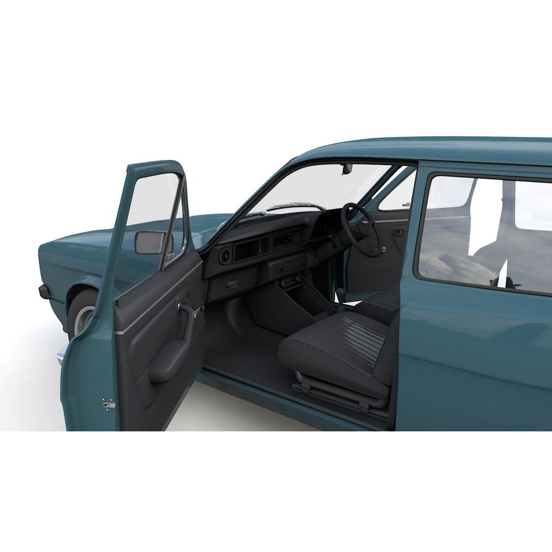 Escort Mk2 Station Wagon 1974 3D Model – High Poly Game Asset, FBX, OBJ - View 6