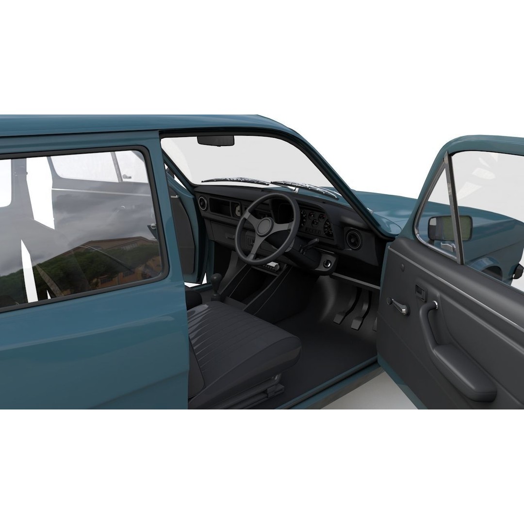 Escort Mk2 Station Wagon 1974 3D Model – High Poly Game Asset, FBX, OBJ - View 7