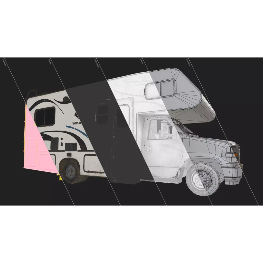 Class C RV Motorhome 3D Model – Low Poly Game Ready Asset, FBX - View 17