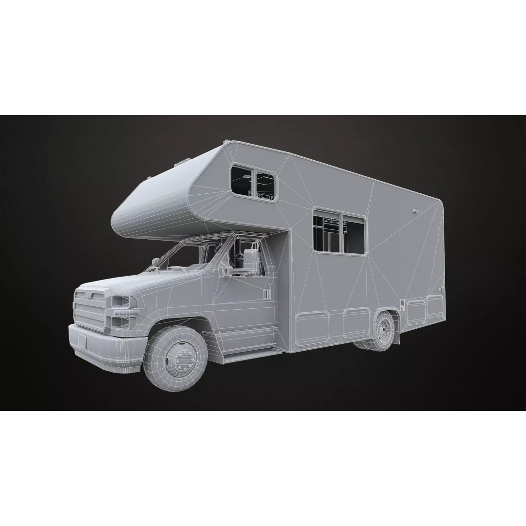 Class C RV Motorhome 3D Model – Low Poly Game Ready Asset, FBX - View 18