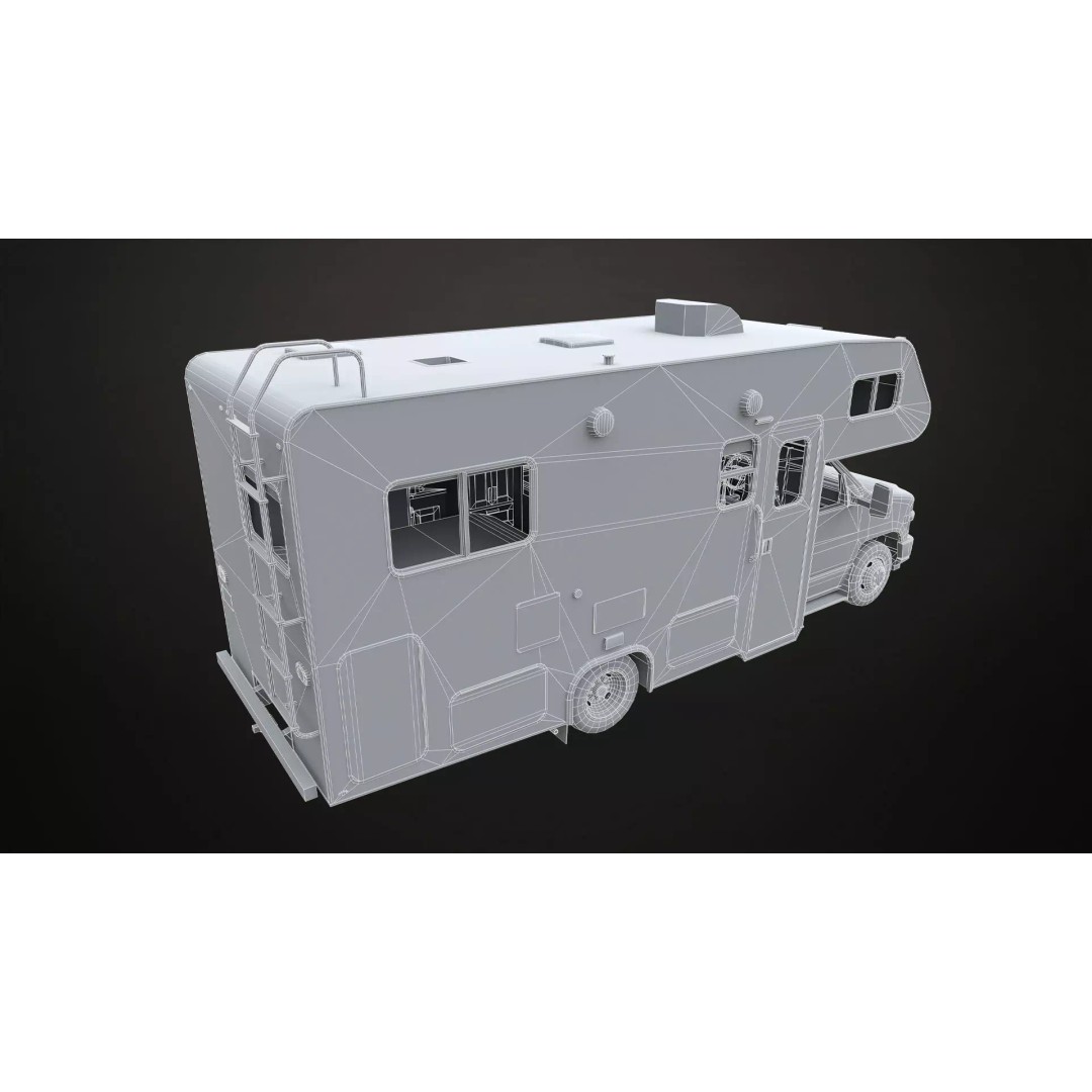 Class C RV Motorhome 3D Model – Low Poly Game Ready Asset, FBX - View 19