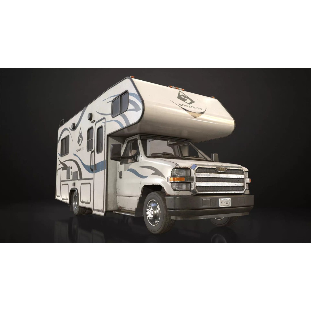Class C RV Motorhome 3D Model – Low Poly Game Ready Asset, FBX - View 2
