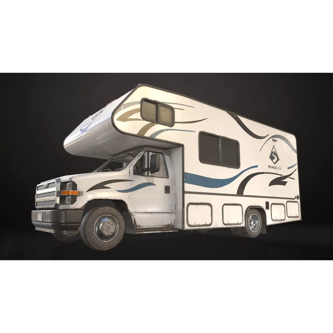 Class C RV Motorhome 3D Model – Low Poly Game Ready Asset, FBX - View 3