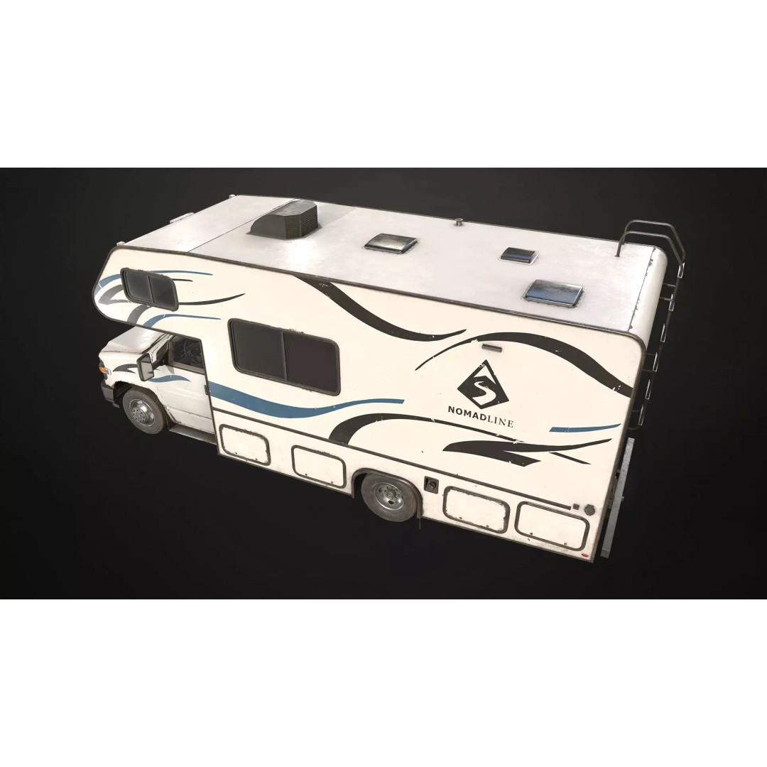 Class C RV Motorhome 3D Model – Low Poly Game Ready Asset, FBX - View 4