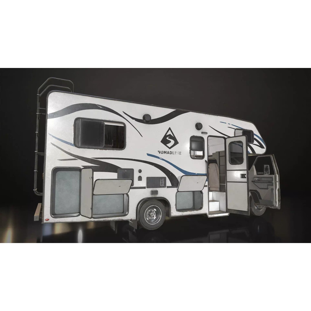 Class C RV Motorhome 3D Model – Low Poly Game Ready Asset, FBX - View 7