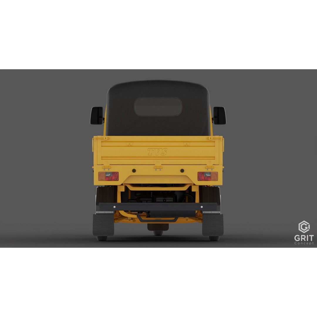 Tricycle 3D Model – Low Poly Rickshaw with PBR Textures, Blender, FBX - View 17