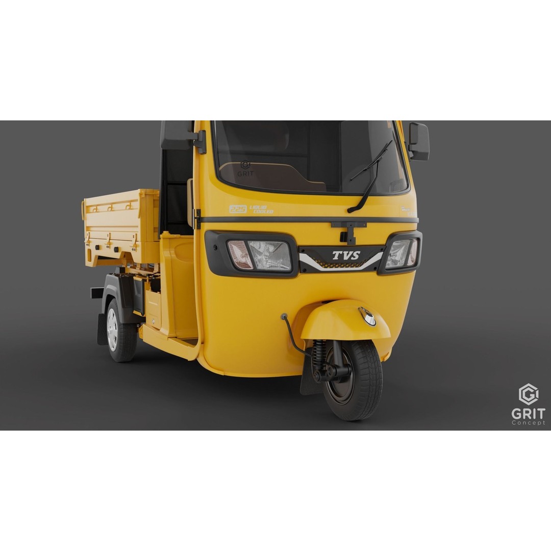Tricycle 3D Model – Low Poly Rickshaw with PBR Textures, Blender, FBX - View 29