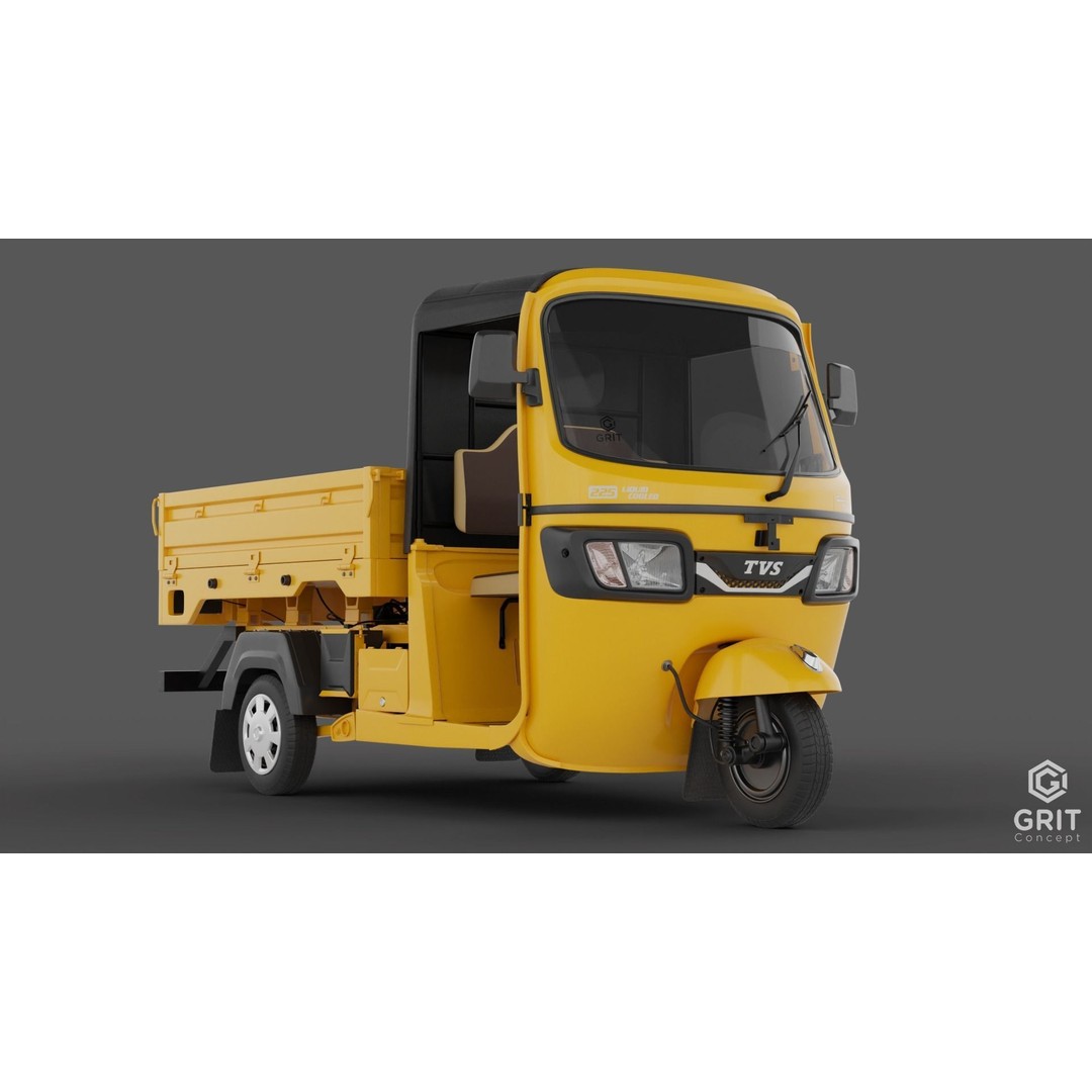 Tricycle 3D Model – Low Poly Rickshaw with PBR Textures, Blender, FBX - View 32