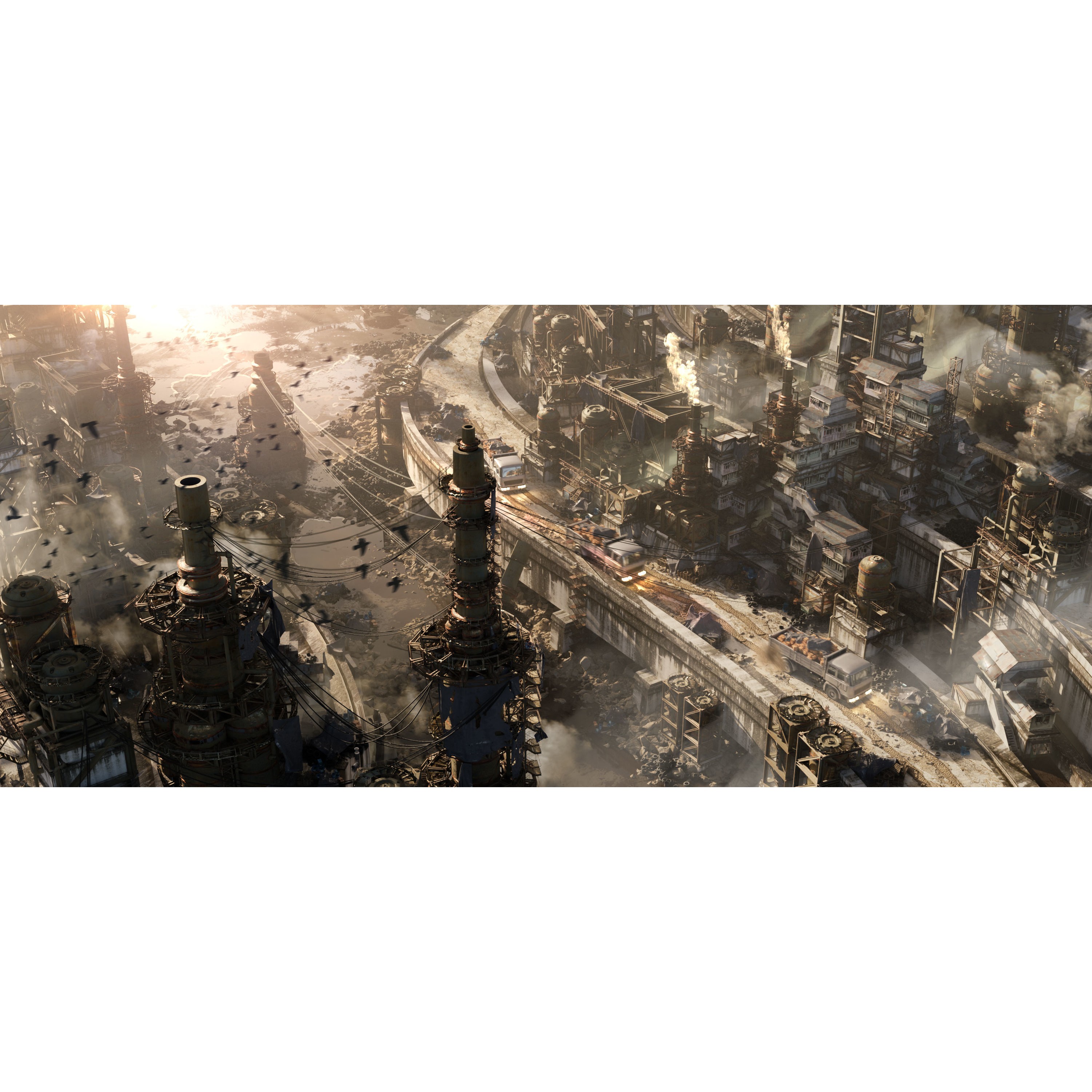 Industrial Dystopian City Kitbash Set - Low-Poly 3D Model