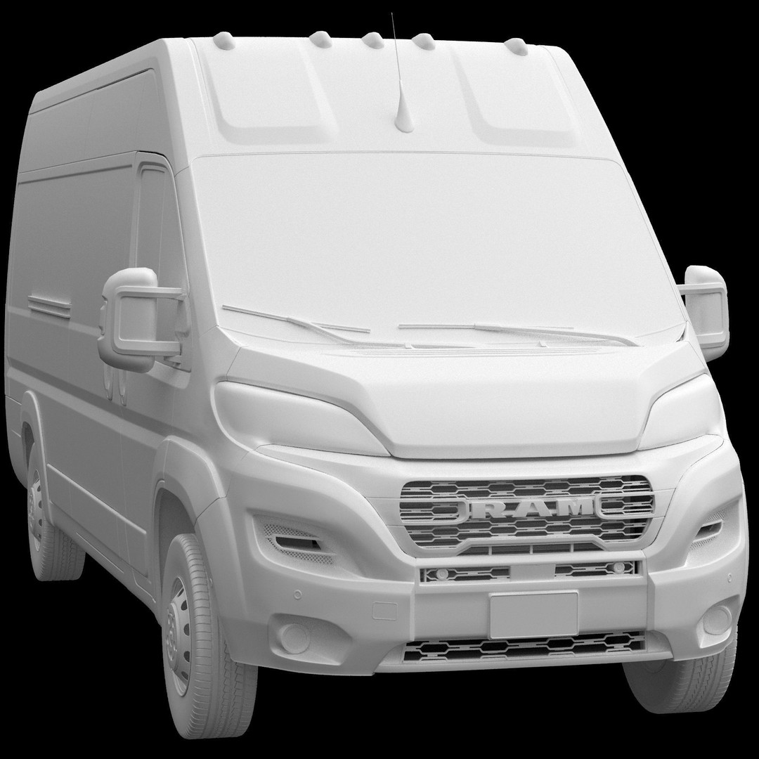 2024 Ram ProMaster L4H2 3D Model – High Poly Cargo Van, FBX, OBJ - View 14
