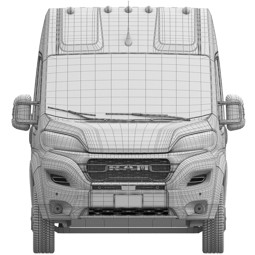 2024 Ram ProMaster L4H2 3D Model – High Poly Cargo Van, FBX, OBJ - View 18