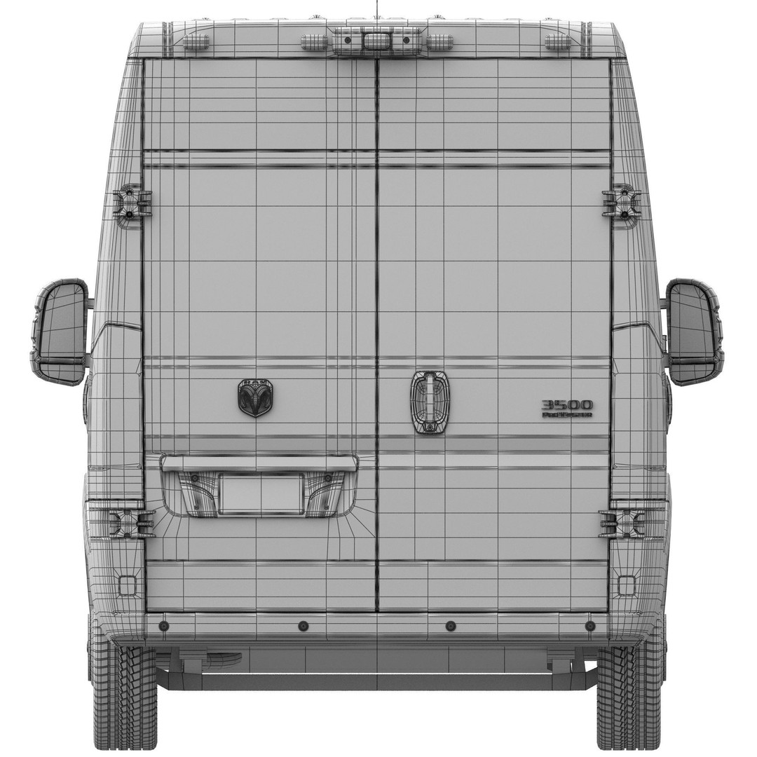 2024 Ram ProMaster L4H2 3D Model – High Poly Cargo Van, FBX, OBJ - View 19
