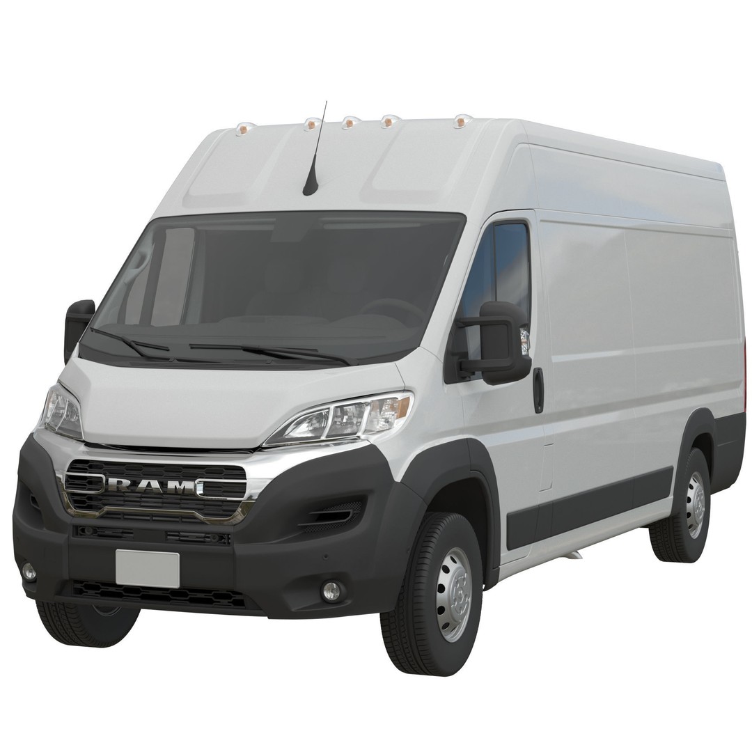 2024 Ram ProMaster L4H2 3D Model – High Poly Cargo Van, FBX, OBJ - View 3
