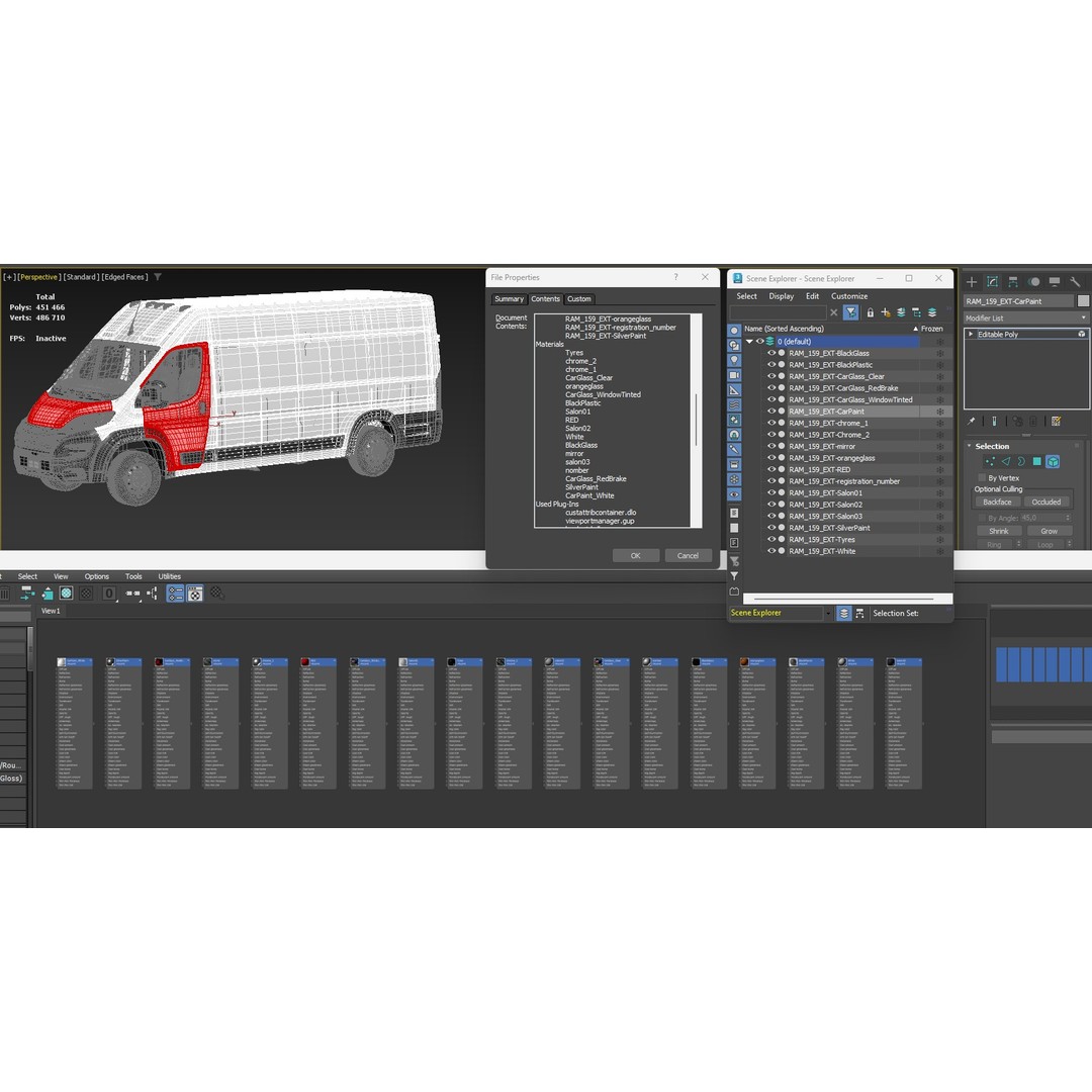 2024 Ram ProMaster L4H2 3D Model – High Poly Cargo Van, FBX, OBJ - View 30