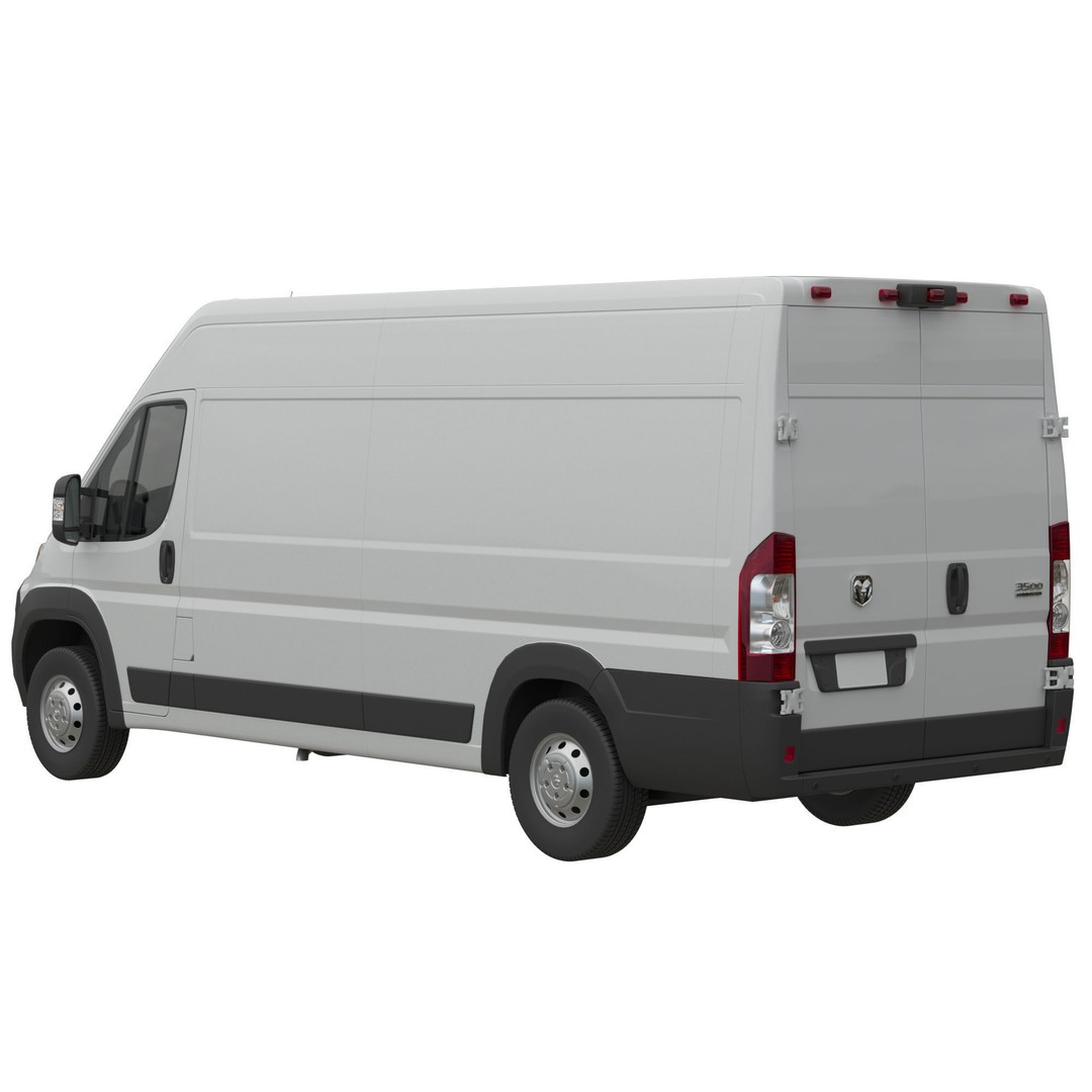 2024 Ram ProMaster L4H2 3D Model – High Poly Cargo Van, FBX, OBJ - View 4