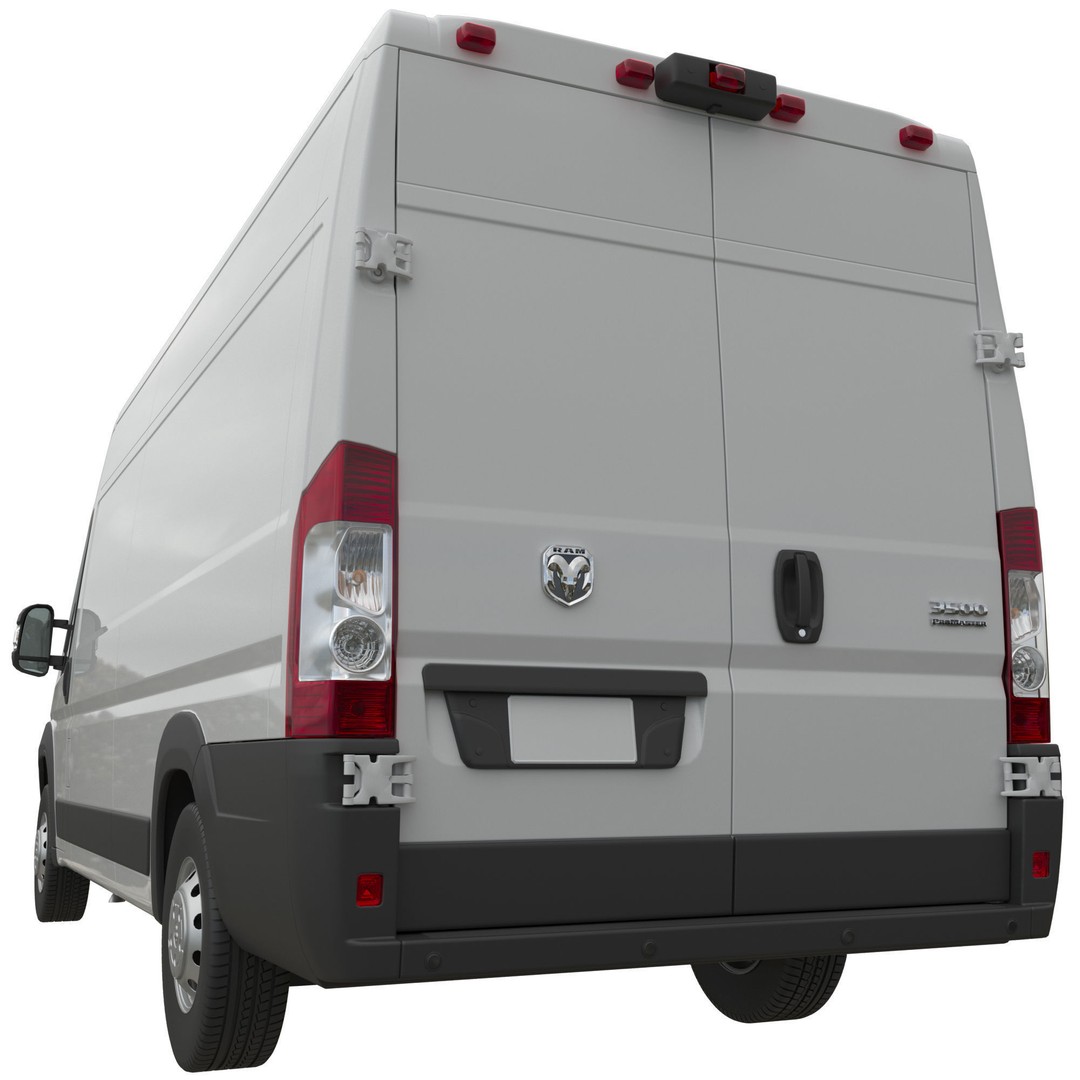 2024 Ram ProMaster L4H2 3D Model – High Poly Cargo Van, FBX, OBJ - View 5