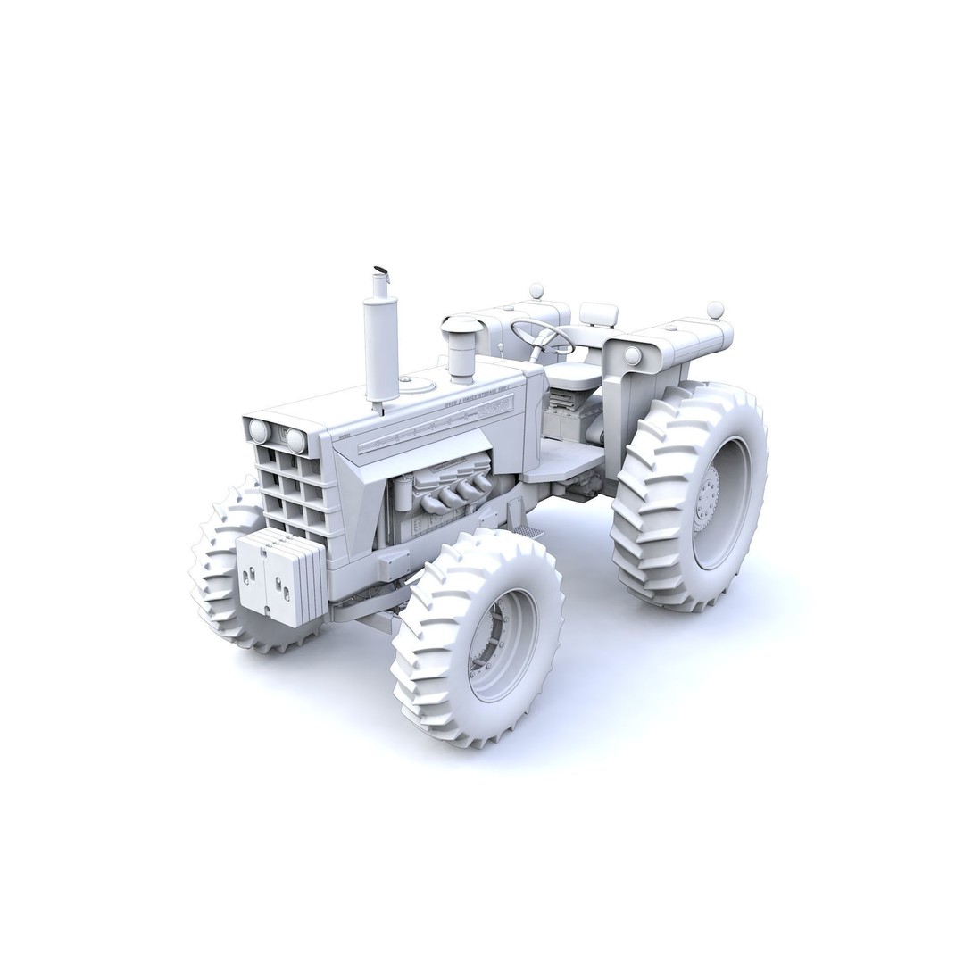 Oliver 2255 4WD Tractor 3D Model – High Detail PBR Asset, FBX, OBJ