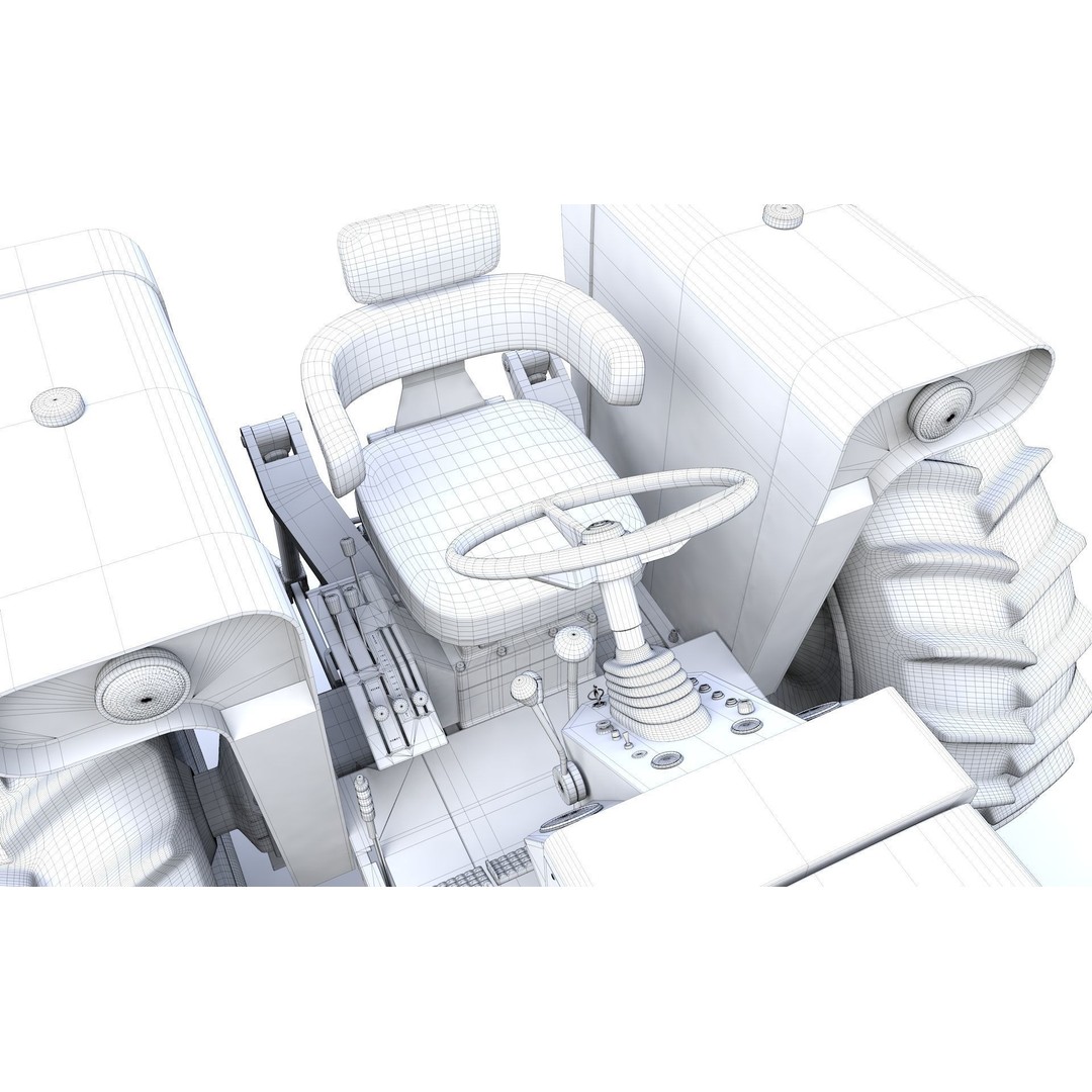 Oliver 2255 4WD Tractor 3D Model – High Detail PBR Asset, FBX, OBJ - View 13