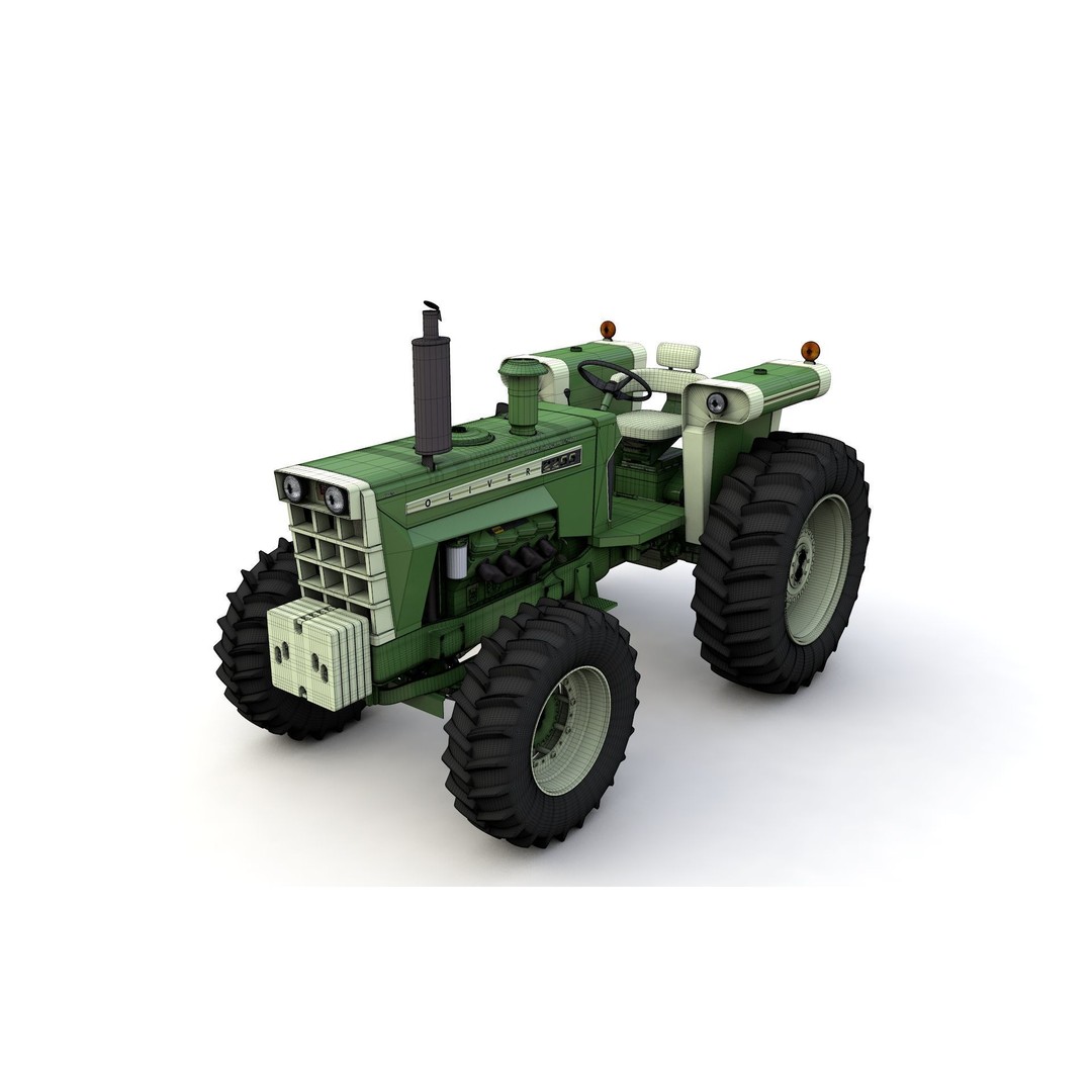 Oliver 2255 4WD Tractor 3D Model – High Detail PBR Asset, FBX, OBJ - View 18