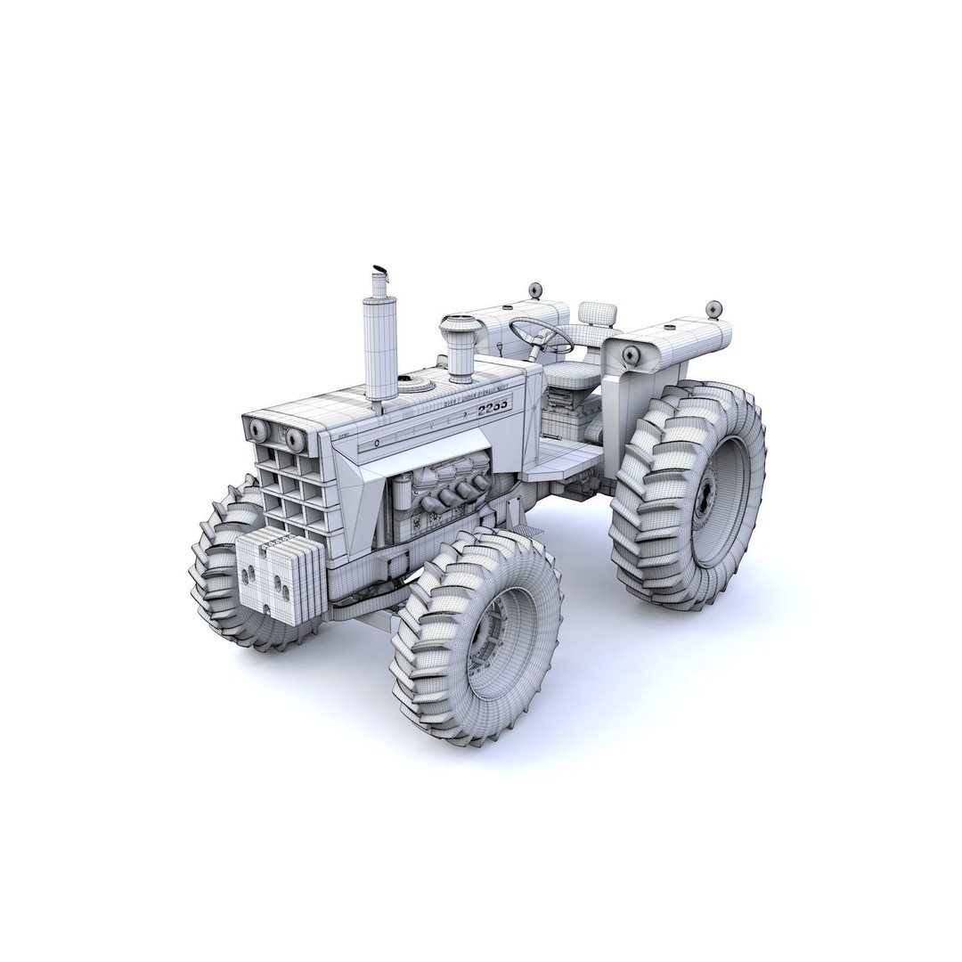 Oliver 2255 4WD Tractor 3D Model – High Detail PBR Asset, FBX, OBJ - View 19