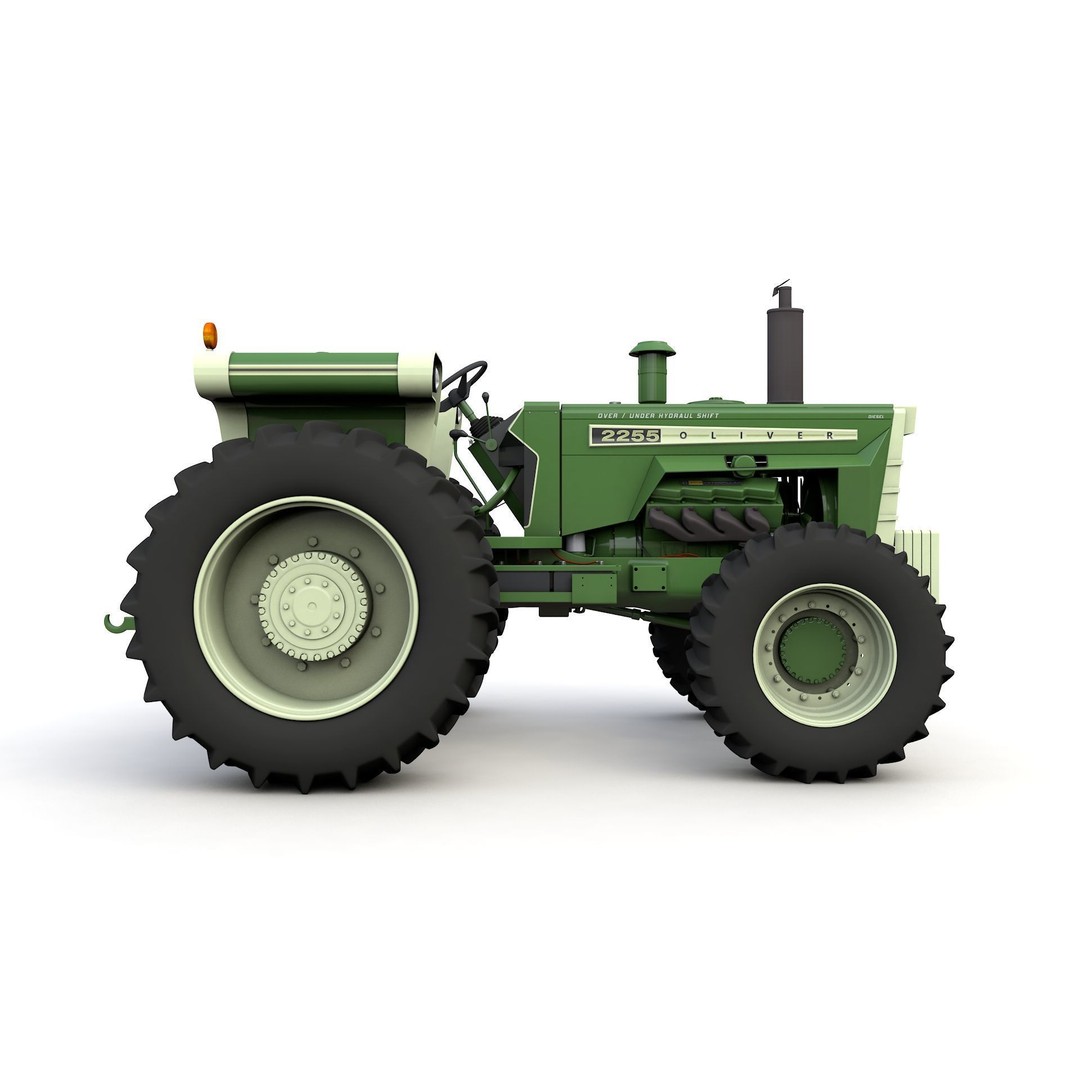 Oliver 2255 4WD Tractor 3D Model – High Detail PBR Asset, FBX, OBJ - View 4