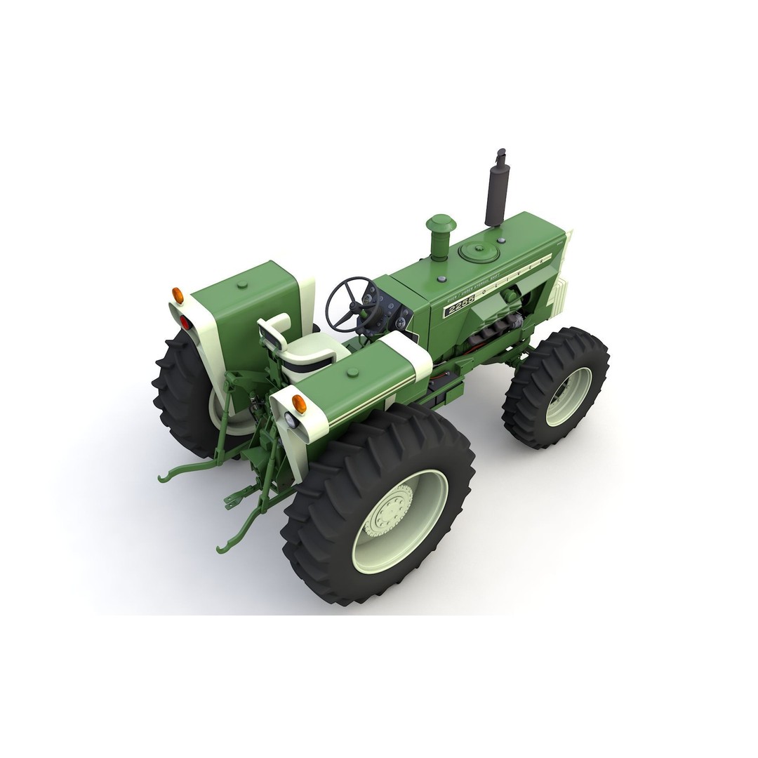 Oliver 2255 4WD Tractor 3D Model – High Detail PBR Asset, FBX, OBJ - View 7
