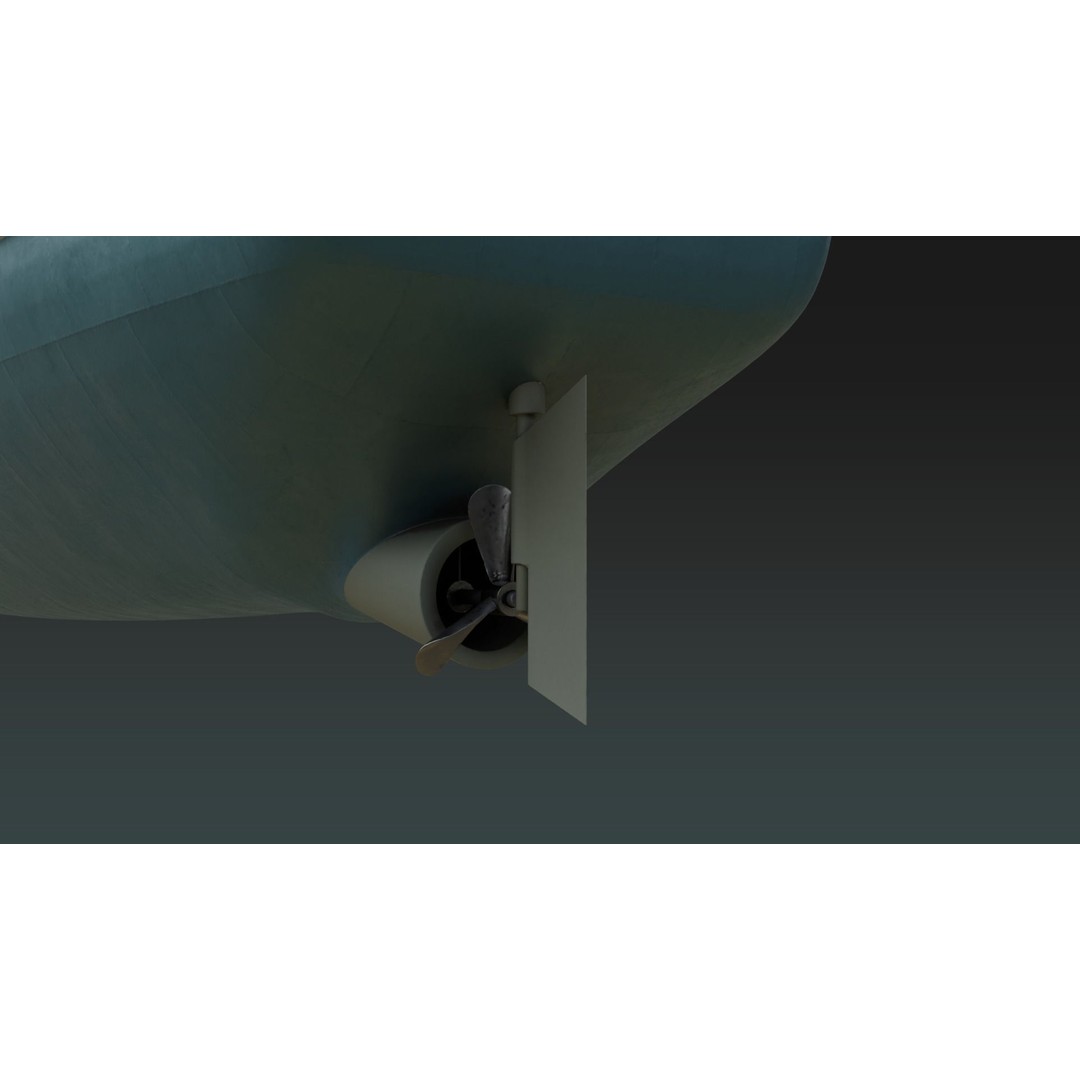 Historical Fleet Oiler 3D Model – Low Poly PBR Game Asset, FBX - View 10