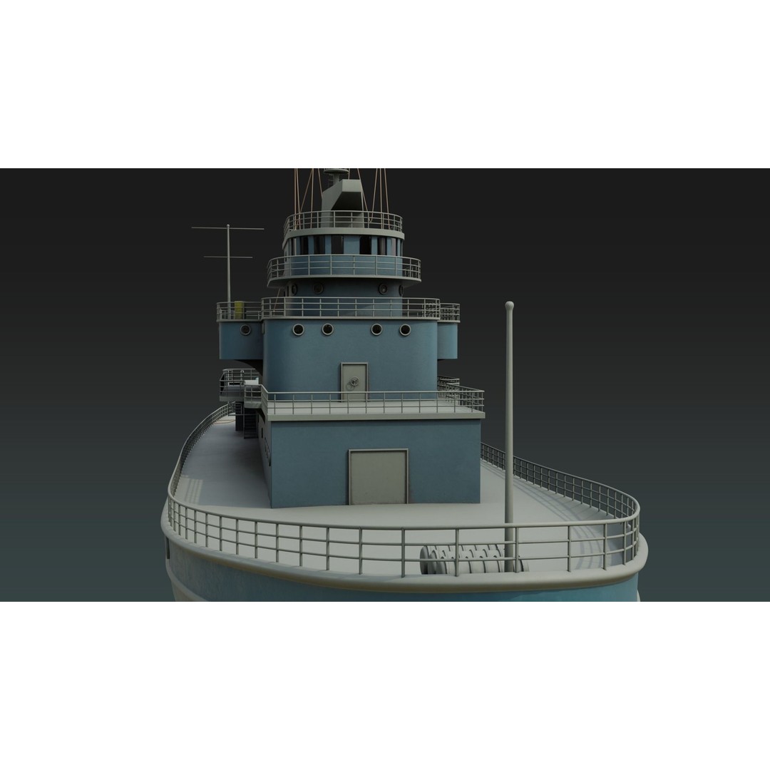 Historical Fleet Oiler 3D Model – Low Poly PBR Game Asset, FBX - View 15