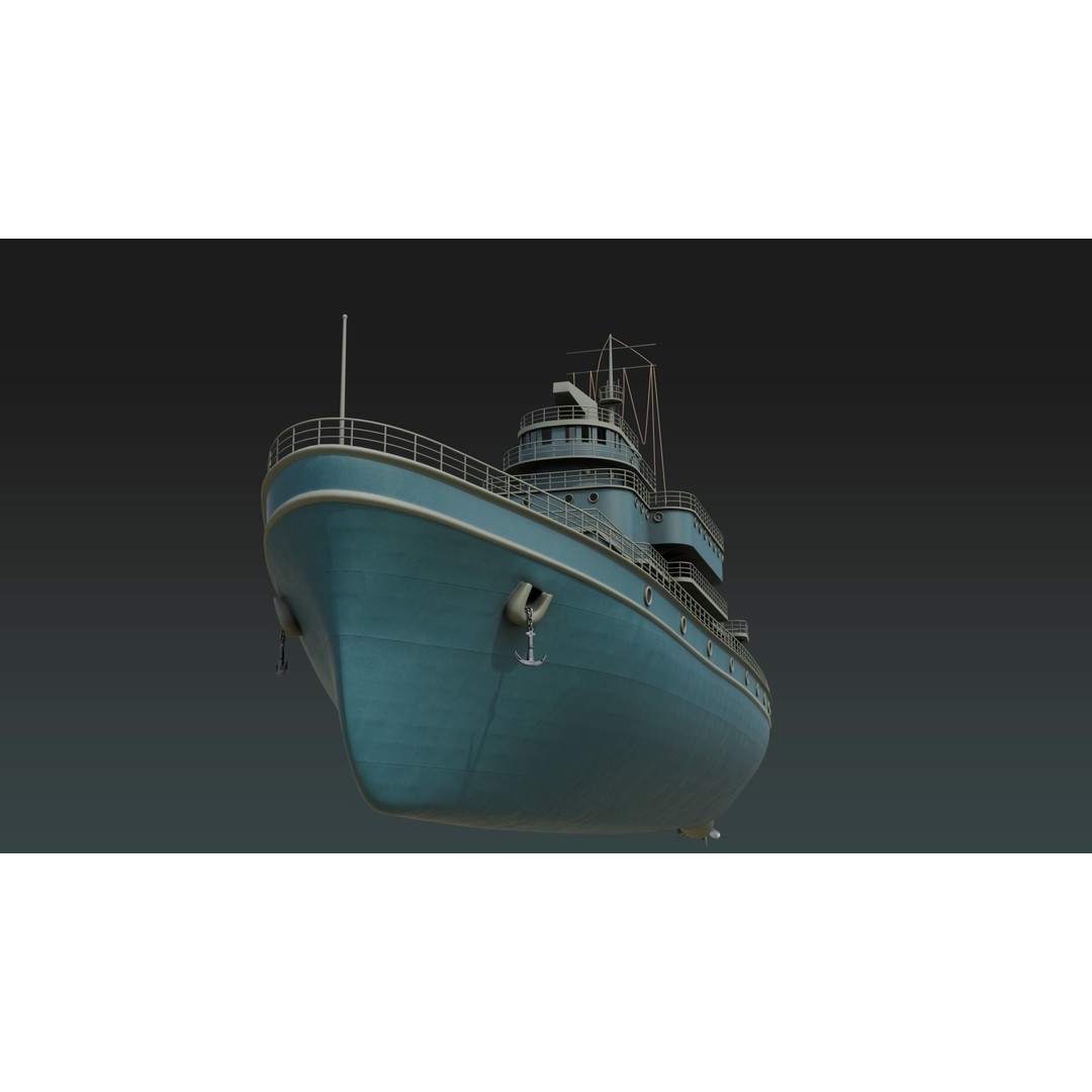 Historical Fleet Oiler 3D Model – Low Poly PBR Game Asset, FBX - View 16