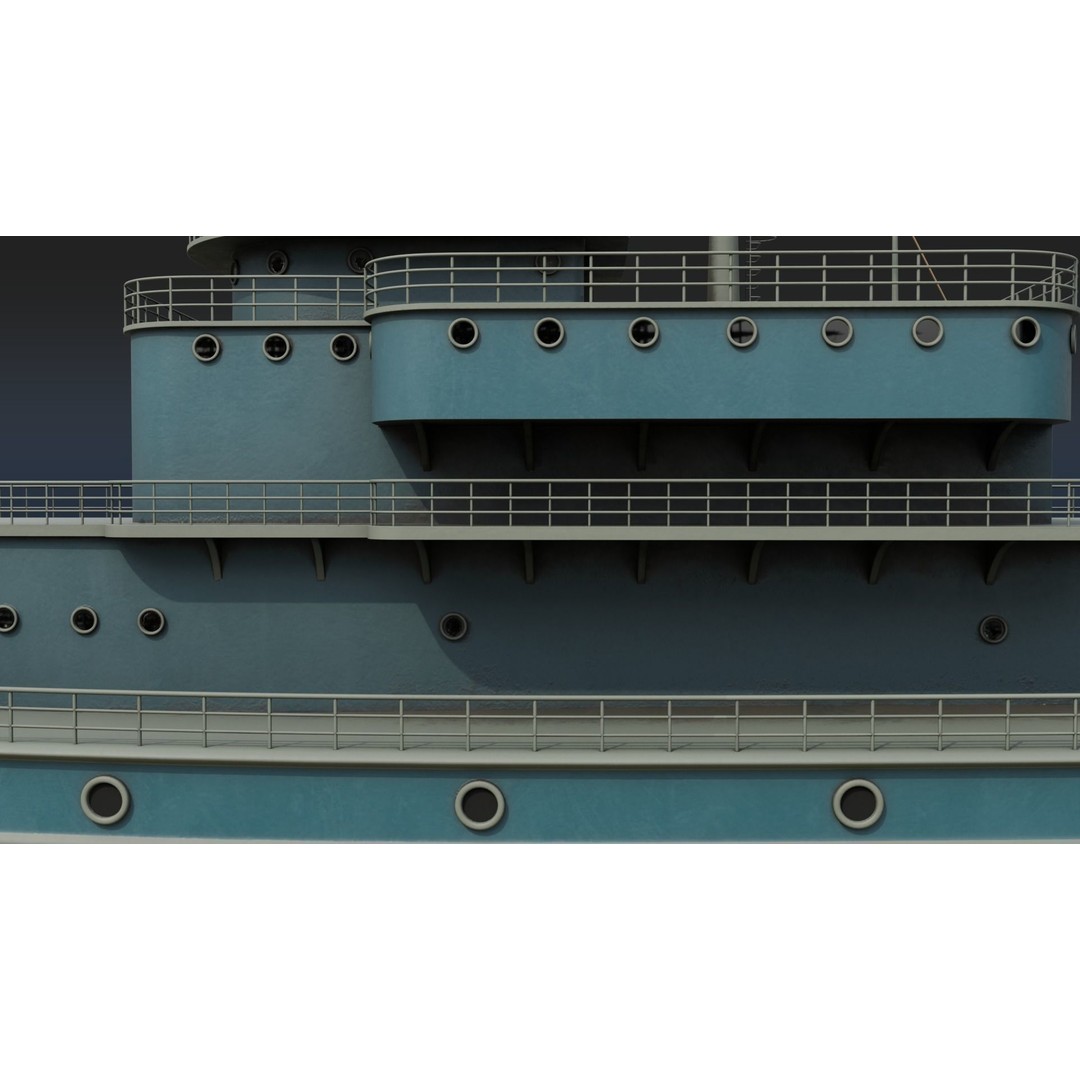 Historical Fleet Oiler 3D Model – Low Poly PBR Game Asset, FBX - View 18