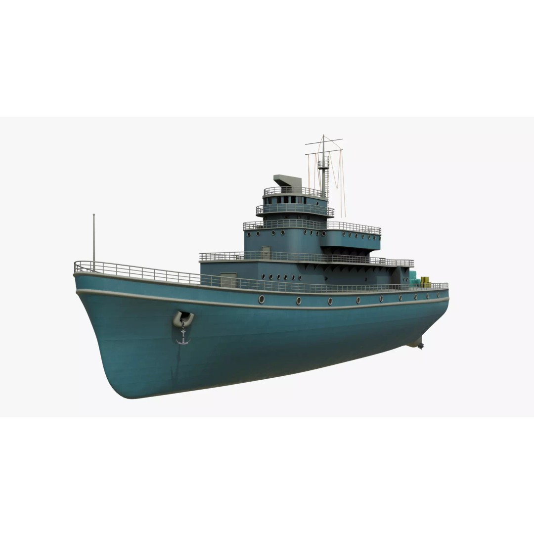 Historical Fleet Oiler 3D Model – Low Poly PBR Game Asset, FBX - View 2
