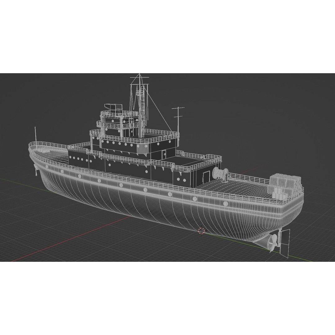 Historical Fleet Oiler 3D Model – Low Poly PBR Game Asset, FBX - View 20