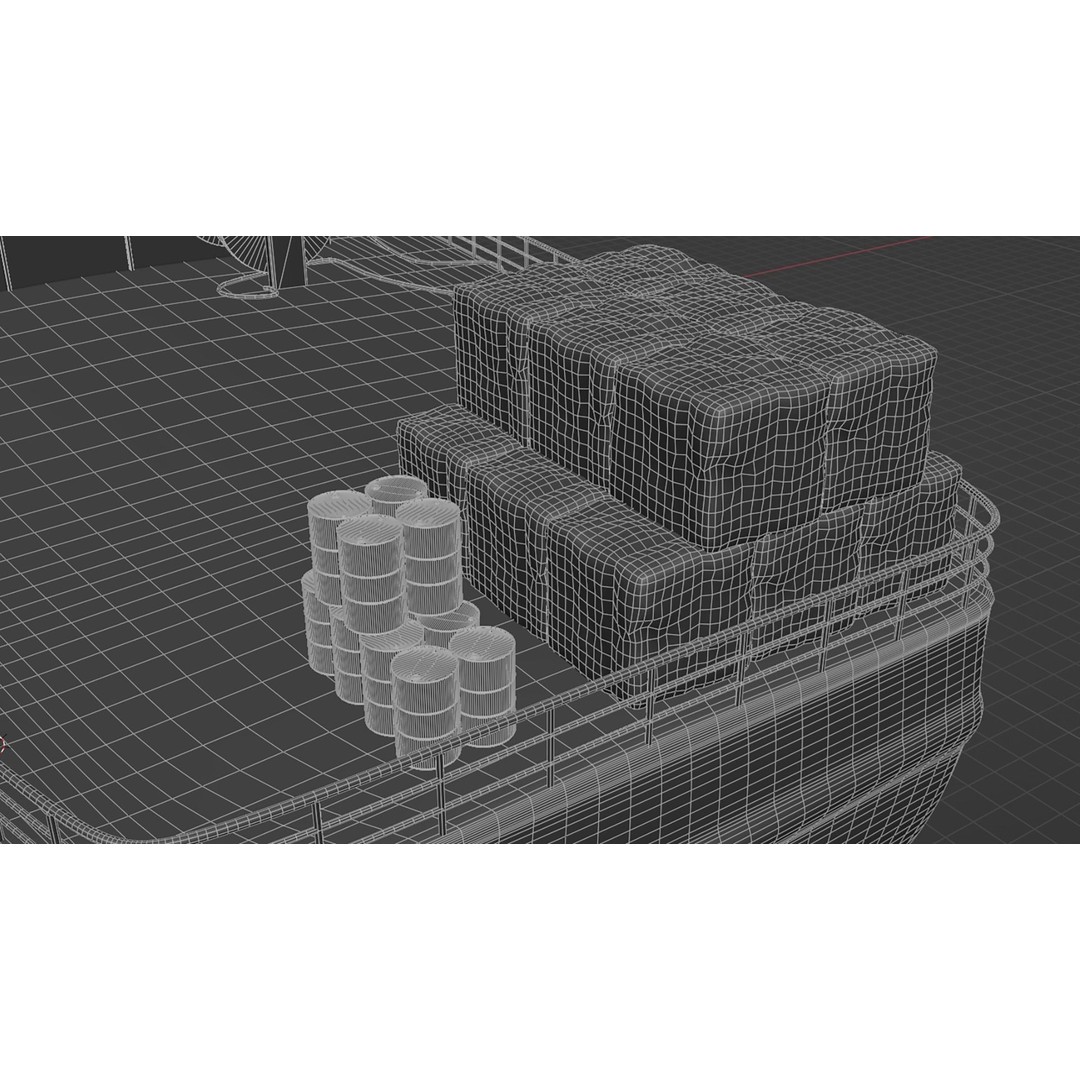 Historical Fleet Oiler 3D Model – Low Poly PBR Game Asset, FBX - View 22