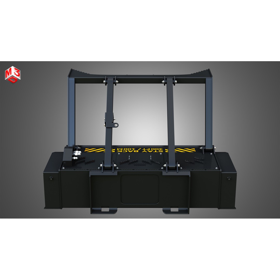 Drum Mulcher 3D Model – High Detail Skid Steer Loader Attachment, FBX