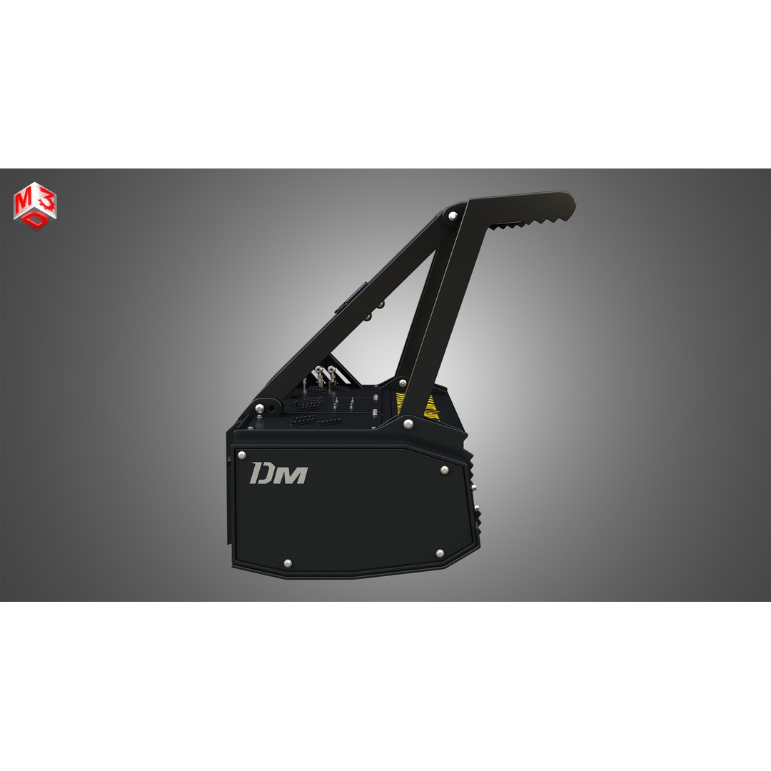 Drum Mulcher 3D Model – High Detail Skid Steer Loader Attachment, FBX - View 5