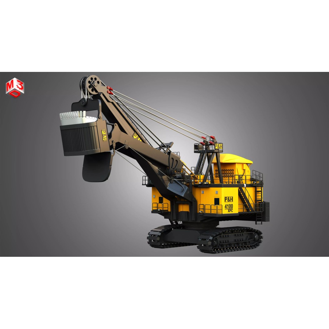 4100XPC Mining Electric Rope Shovel 3D Model – High Poly PBR Asset, FBX - View 2