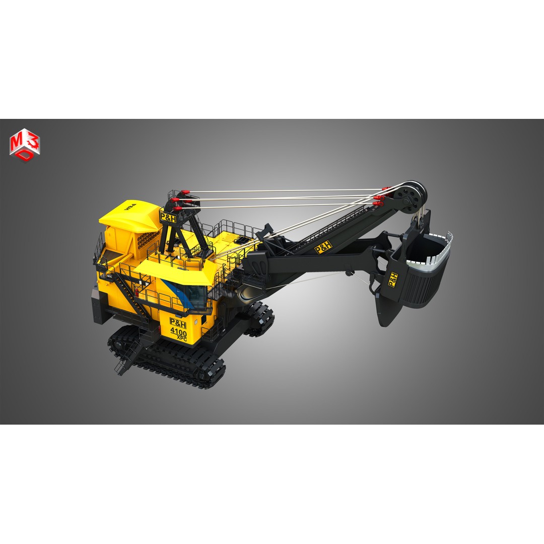 4100XPC Mining Electric Rope Shovel 3D Model – High Poly PBR Asset, FBX - View 22