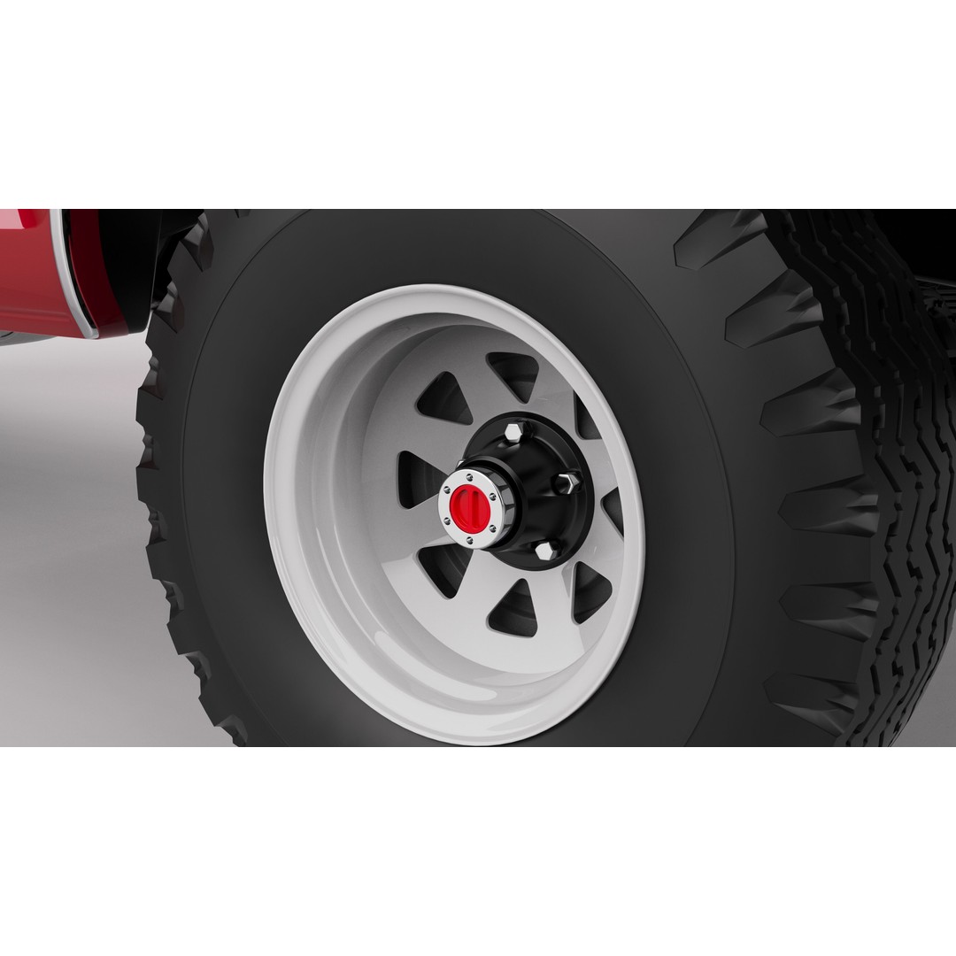 Pickup F250 3D Model – Antique American Truck, FBX, OBJ, Game Ready - View 11