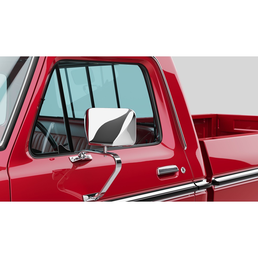 Pickup F250 3D Model – Antique American Truck, FBX, OBJ, Game Ready - View 14