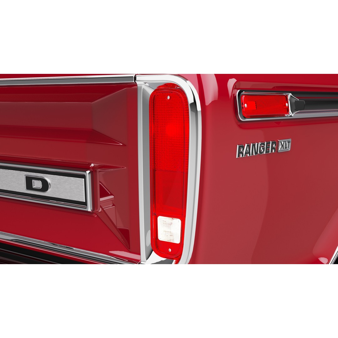 Pickup F250 3D Model – Antique American Truck, FBX, OBJ, Game Ready - View 16