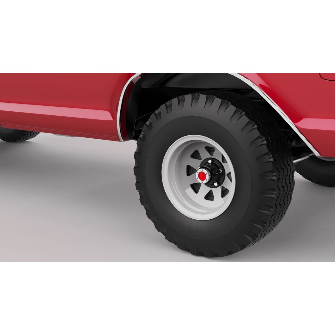 Pickup F250 3D Model – Antique American Truck, FBX, OBJ, Game Ready - View 17